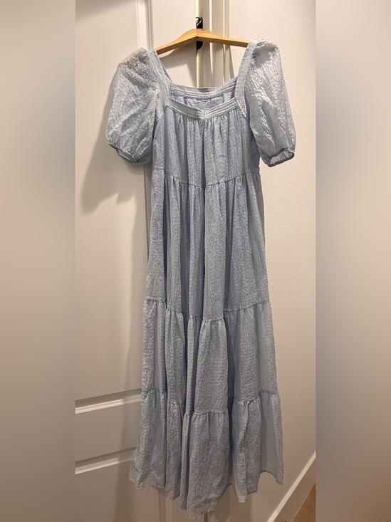 Anthropologie Dresses & Skirts - Anthropologie Pale Blue Tiered Puff-Sleeve Maxi Dress